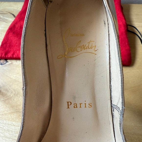 CHRISTIAN LOUBOUTIN BIANCA 120 PATENT LEATHER PUMP NUDE ICONIC HIGH HEEL 35.5 5 - Picture 9 of 13